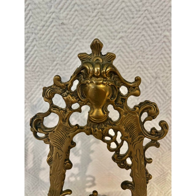 Brass Mid 20th Century Victorian Style Cast Brass 15.5” Table Top Easel or Book Stand For Sale - Image 8 of 11