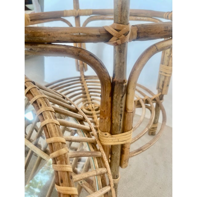 Vintage Rattan Tray Tables, Glass Insert, a-Pair For Sale - Image 14 of 14