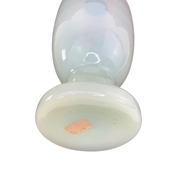 Glass Large French White Opaline Glass Vase For Sale - Image 7 of 8