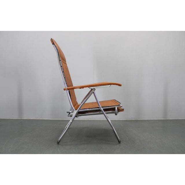 Vintage Italian Folding Lounge Chair in Leatherette, 1970s For Sale - Image 17 of 18