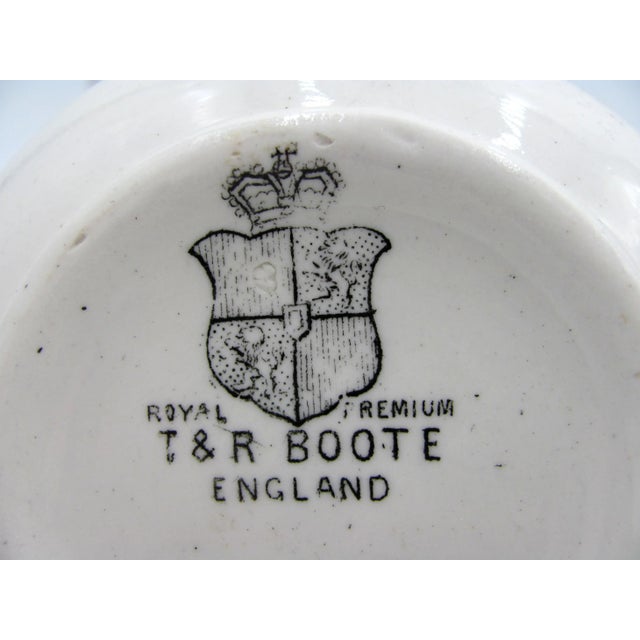 White Late 19th Century Antique T & R Boote Swallow Black Transferware Pitcher For Sale - Image 8 of 10