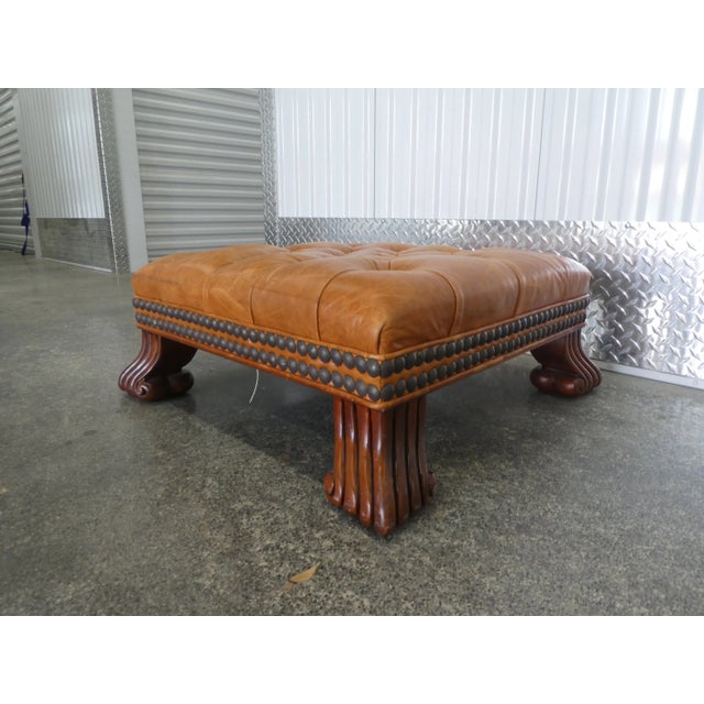 Kravet Furniture Tufted Leather Hassock / Stool Chairish