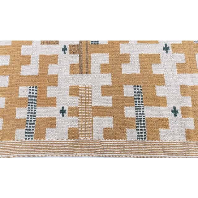 Early 21st Century Contemporary Flatweave Tribal Tan With Beige Rug "Crux" by Doris Leslie Blau For Sale - Image 5 of 8