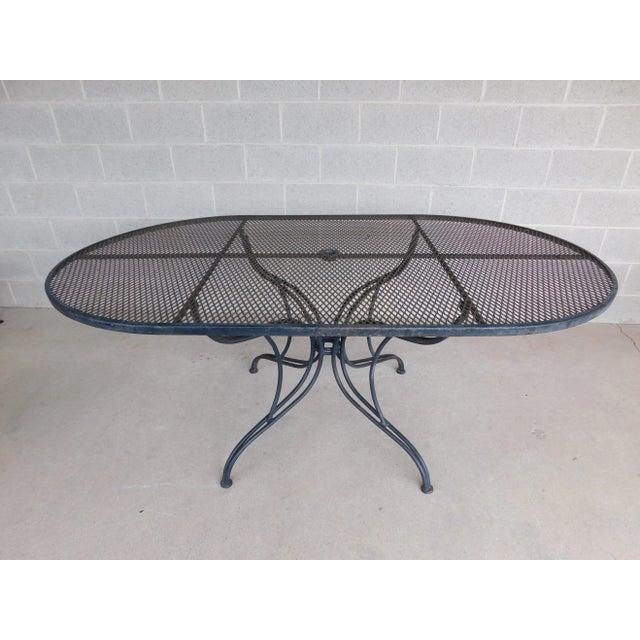 Vintage Woodard Style Wrought Iron Outdoor Dining Table 42" X 72" For Sale In Philadelphia - Image 6 of 6