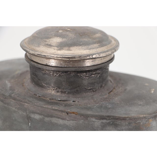 Gray 19th Century Large Military Pewter Canteen, English For Sale - Image 8 of 12