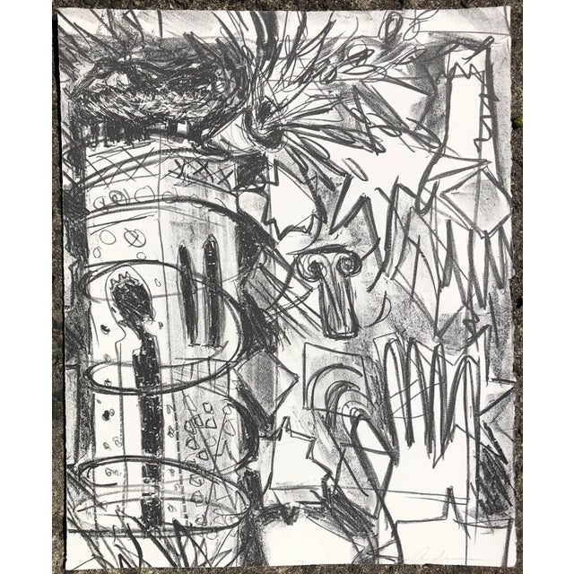 Contemporary black and white POMO lithograph by Atlanta artist Adrienne Anderson (1949-2020). Anderson earned her MFA from...