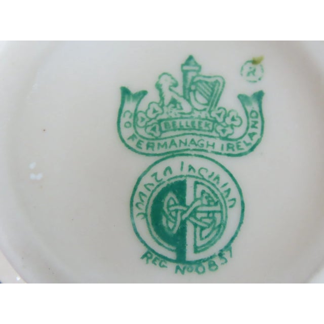 Late 20th Century Belleek Ireland Shamrock Traditional Porcelain Creamer Small Pitcher 4671b For Sale - Image 9 of 14
