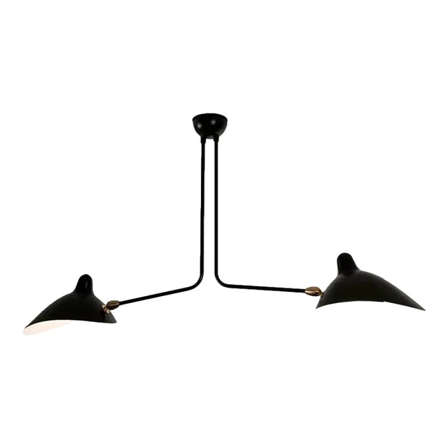 Authentic Serge Muille Two Arm Black Ceiling Light E12 New in Box For Sale