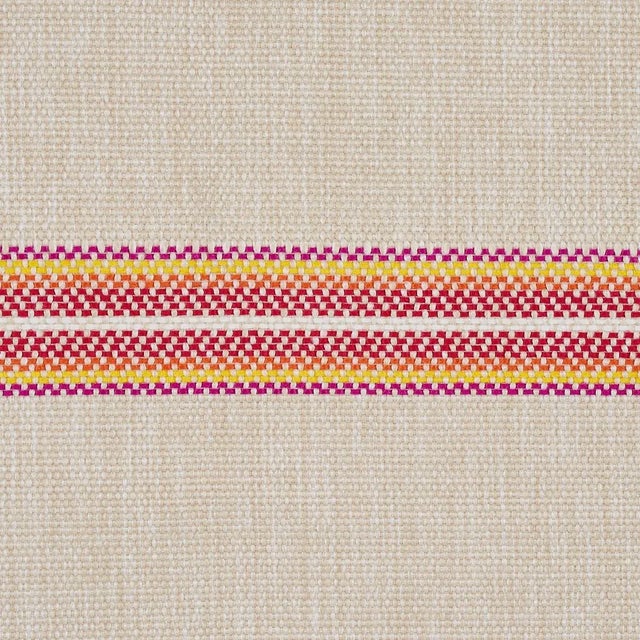 Contemporary Sample - Schumacher Garden Stripe Indoor/Outdoor Fabric in Red For Sale - Image 3 of 4