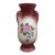 Royal Copley Cranberry Pink Red Rose 7" Vase Double Handle 1940s Art Pottery For Sale