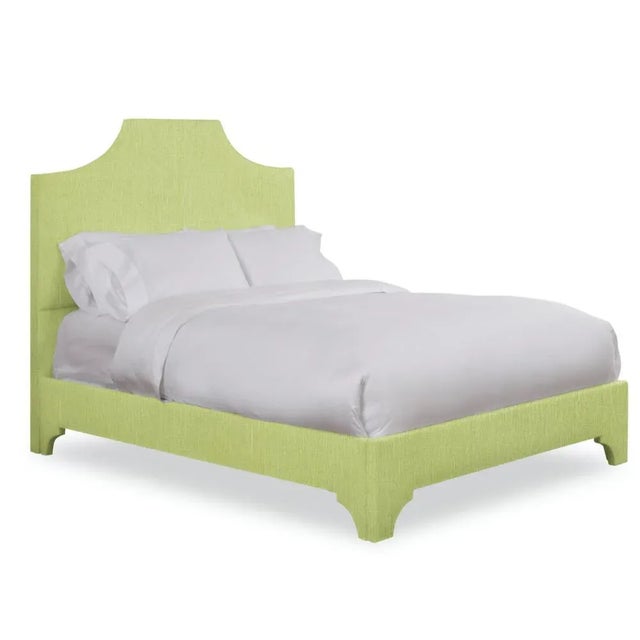 Modern Kit Queen Headboard, Apple Linen For Sale - Image 3 of 5