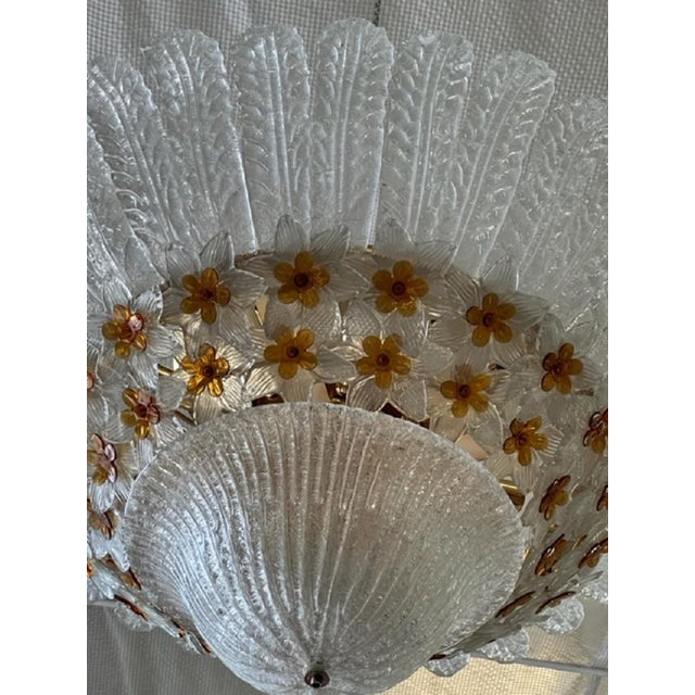Large Murano Rose Window Chandelier, 1960s For Sale - Image 3 of 13