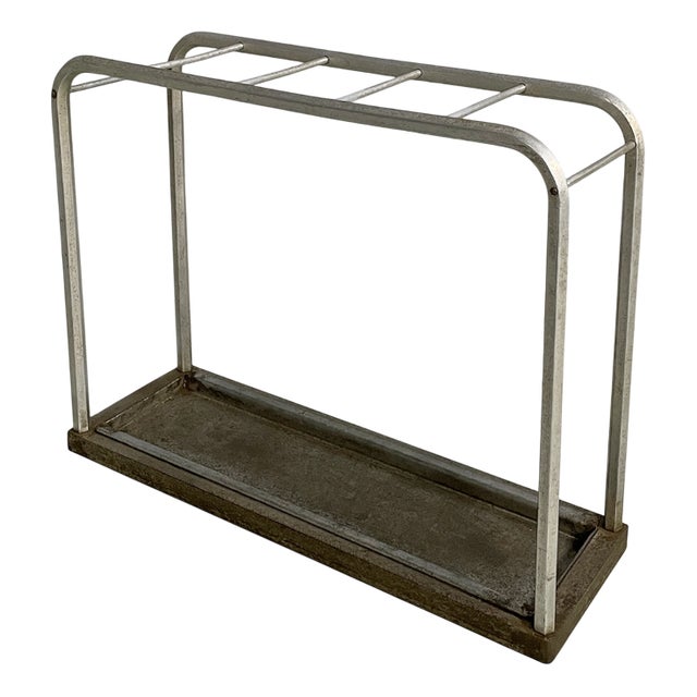 Mid-Century Modern Italian Umbrella Stand in Iron and Aluminum, 1950s For Sale