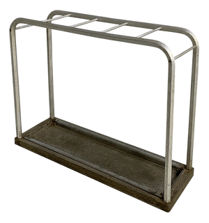 Mid-Century Modern Italian Umbrella Stand in Iron and Aluminum, 1950s