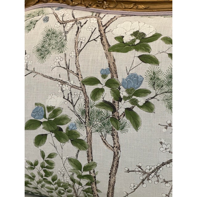 Wood Antique French Louis XV–Style Sofa — Thibaut Katsura Lavender & Amethyst Velvet For Sale - Image 7 of 12