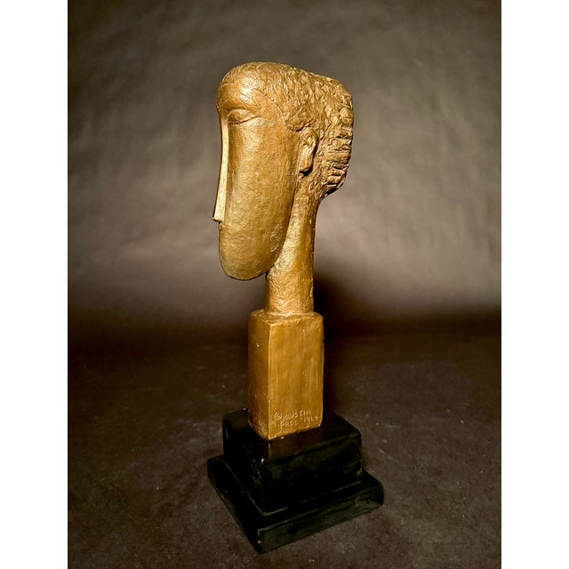 Amedeo Clemente Modigliani Austin Productions "Tête De Femme" Sculpture, 1964, After Modigliani For Sale - Image 4 of 7