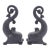 Pair of Bradley & Hubbard Cast Iron Dolphin Form Andirons, C. 1900 For Sale
