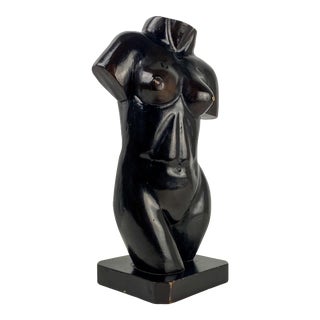 Vintage Artist Carved Nude Sculpture For Sale