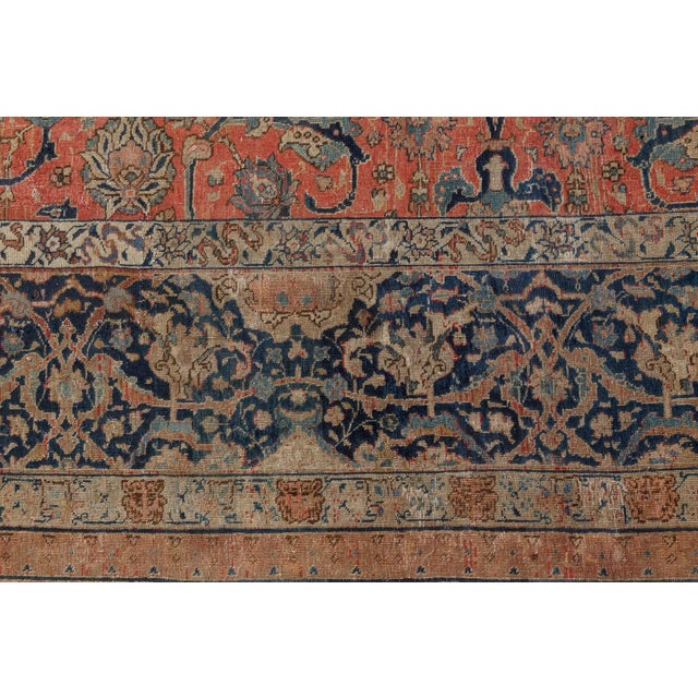Authentic Persian Tabriz Pink Handmade Wool Rug For Sale In New York - Image 6 of 8