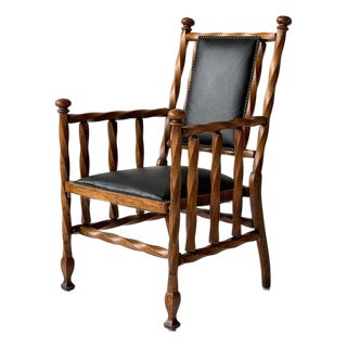 Mid 20th Century Victorian Twisted Wood Armchair For Sale