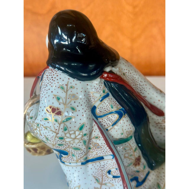 Blue Japanese Imari Porcelain Okimono Otafuku Erotic Aspect Meiji Period For Sale - Image 8 of 18