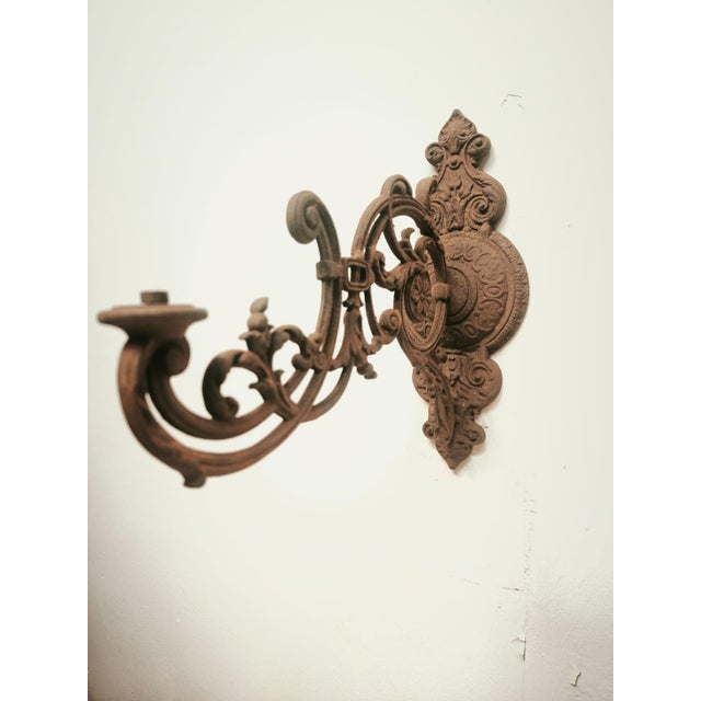 Antique Cast Iron Arm Bracket, 1890s, in Worn conditions. Designed 1890 to 1919