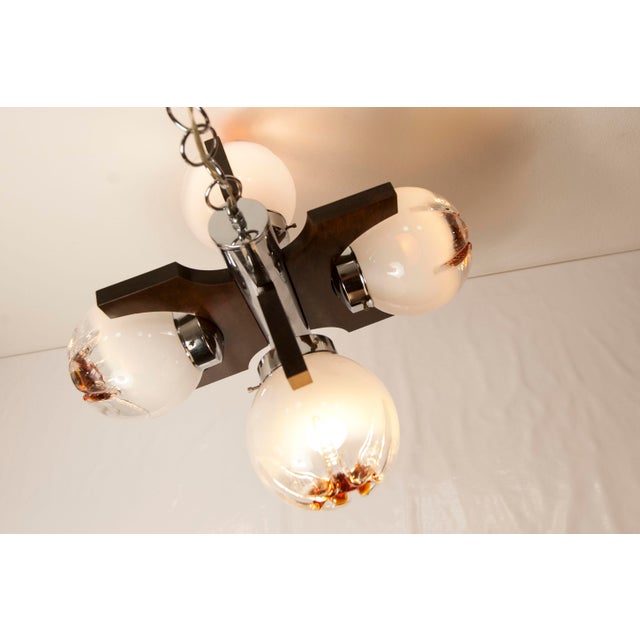 Murano 4-Light Chandelier in Teak from Mazzega, 1960 For Sale - Image 10 of 18