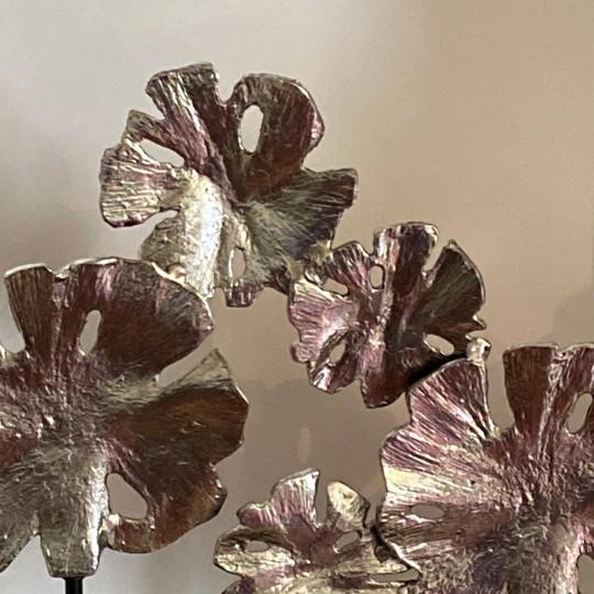 Silver Uttermost Contemporary Lotus Sculpture 26” X 18” Statement Piece Modern Décor (Model #17867) For Sale - Image 8 of 18