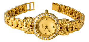Late 20th Century 14K Yellow Gold Allegro Diamond Ladies Wristwatch Wrist Watch