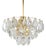 German Gold-Plated Chandelier with Faceted Oval Crystals by Kinkeldey, 1960s For Sale