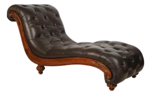 Elevate Your Sanctuary With This Exquisite Chesterfield Leather Chaise Lounge.