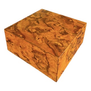 Lj Newton Italian Burl Coffee Table on Casters For Sale