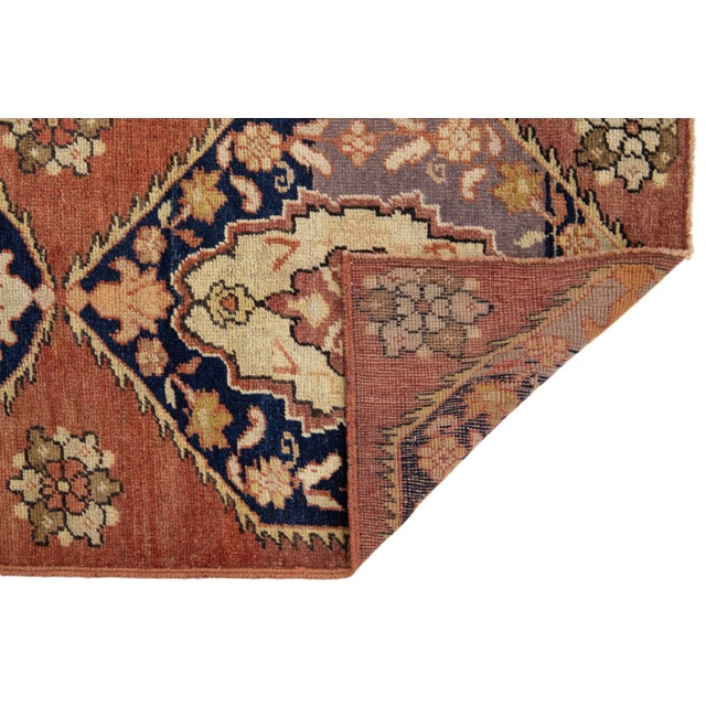1940s Vintage Traditional Turkish Anatolian Wool Runner in Rust Color For Sale - Image 4 of 8