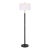 Black & Brass Thin Column Floor Lamp For Sale