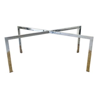 Vintage 1970s Milo Baughman Style Chrome X Base Mid Century Modern Chrome Dining Table Base For Sale