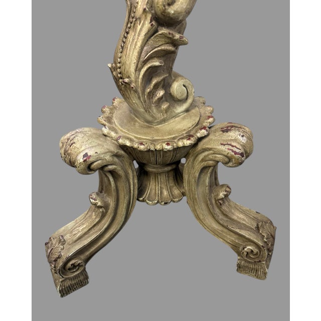 Antique Italian Baroque Style Figural Marble Top Pedestal Sculpture Stand For Sale - Image 11 of 12