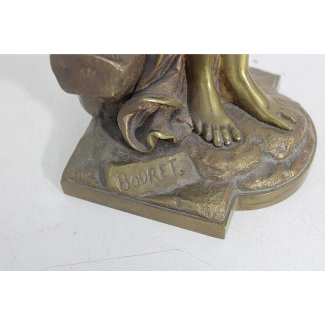 19th Century Antique 19th Century French Gilt Bronze Sculpture - Au Clair De La Lune by Eutrope Bouret - Signed 17-Inch Belle Epoque Figurine For Sale - Image 5 of 14