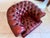 Red Oxblood Red Chesterfield Club Lounge Chair For Sale - Image 8 of 12