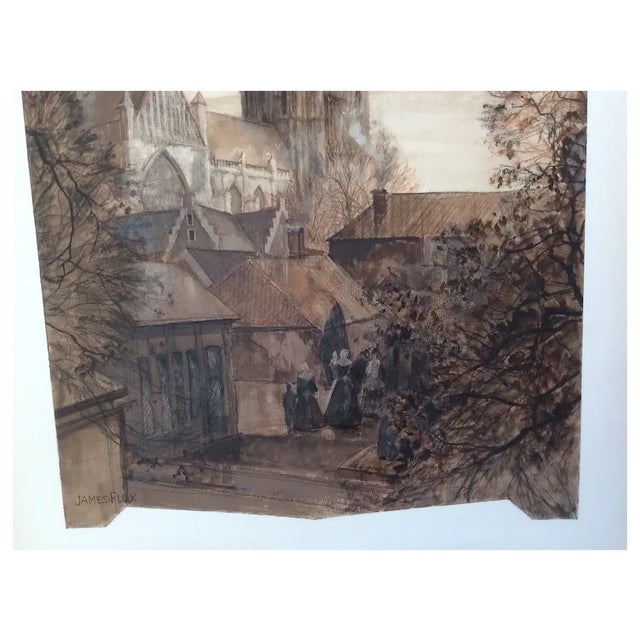 Vintage Illustration Art St Rumbold Flanders, Christmas Card Art, Signed For Sale - Image 4 of 7