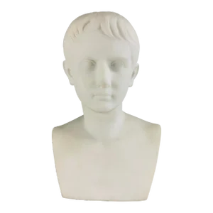 Mid-19th Century Hand Carved Alabaster Sculpture of Augustus Caesar