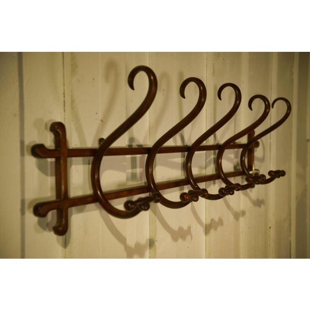 Wall-Mounted Coat Rack in Bent Beechwood from Thonet, 1930s For Sale - Image 9 of 10