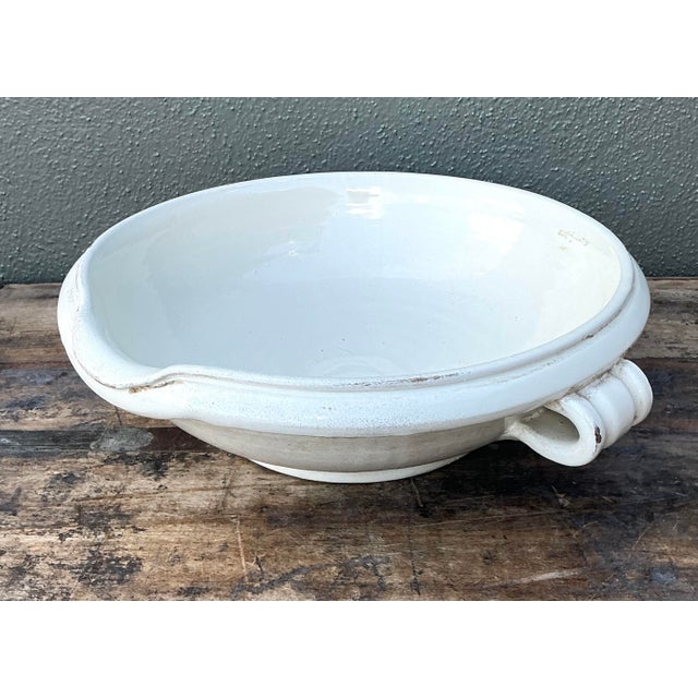 Vintage Glazed Ceramic Large Bowl For Sale - Image 4 of 12
