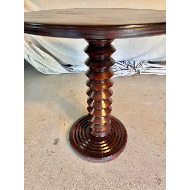 French Mid 20th Century French Walnut Side Table in the Style of Charles Dudouyt For Sale - Image 3 of 12