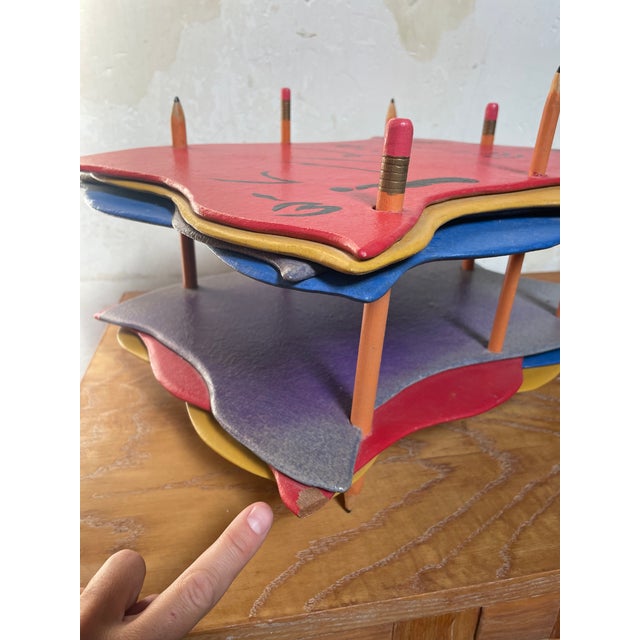 1990s Vintage 1990s Studio Craft Memphis Style Paper Tray For Sale - Image 5 of 6