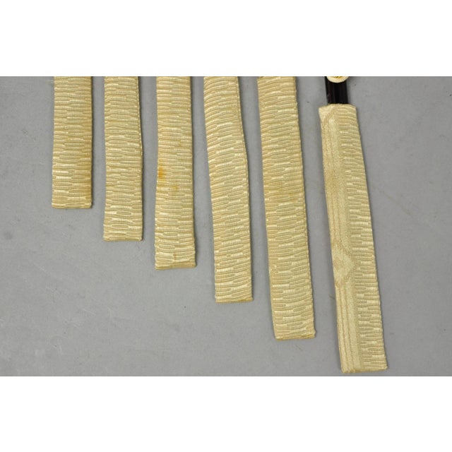 Gold Vintage Japanese Oriental Chopsticks in Custom Silk Gold Sleeves - 6 Pc Set For Sale - Image 8 of 10