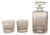 Vintage Decanter and Whiskey Glasses by Cristal De Reims, 1930, Set of 3 For Sale