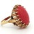 Mid-Century Modern 1950s 18k Yellow Gold Coral Ring, Size 6.5 For Sale - Image 3 of 11