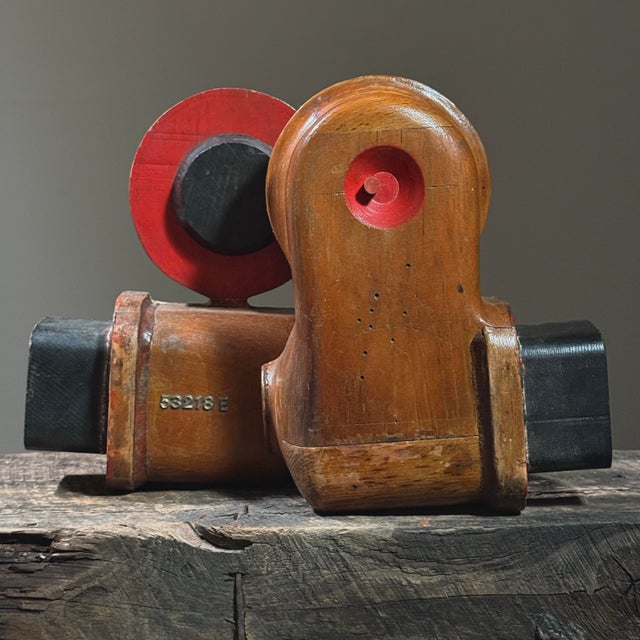 1930s Vintage Modernist Hand Carved Wooden Foundry Mold For Sale - Image 5 of 10