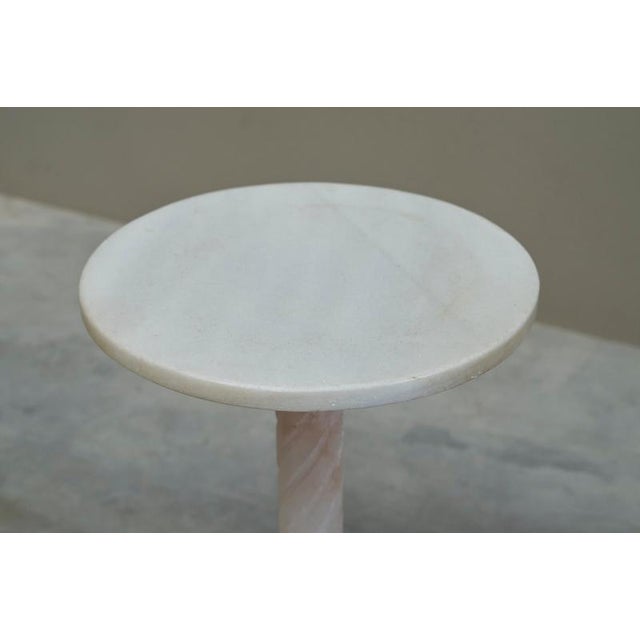 Art Deco Side Table in Carved Alabaster and Patinated Brass, Italy, 1940s For Sale - Image 6 of 11