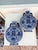 Modern Vintage Asian Flat Urns With Two Handles in Blue & White- 2 For Sale - Image 3 of 8